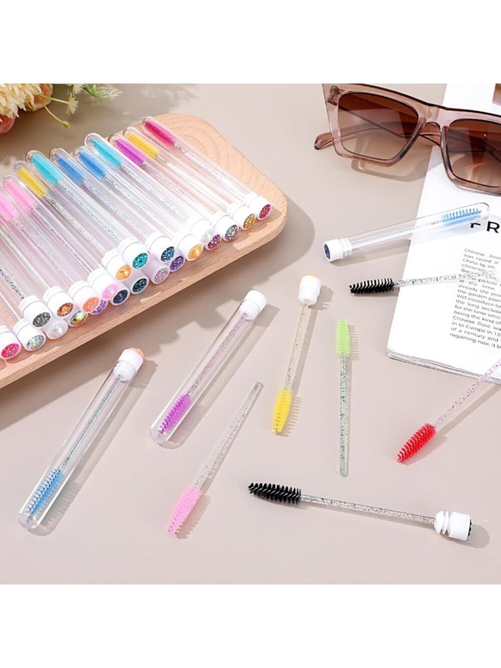 200 Pcs Mascara Wands & Spoolies Set | Colorful Eyelash Extension Tools - Picture 6 of 7